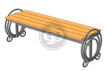 скамья с коваными элементами